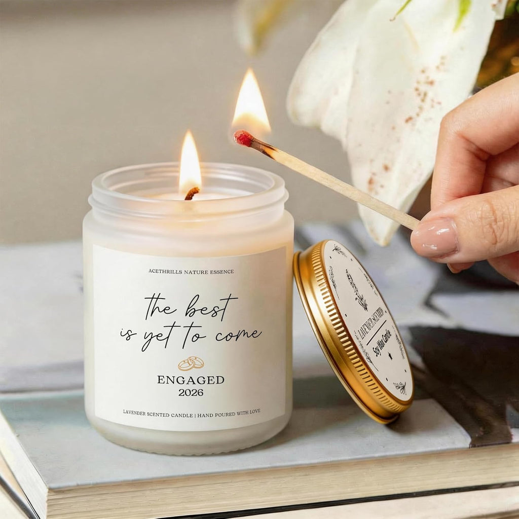 Engagement keepsake candle for newly engaged couples