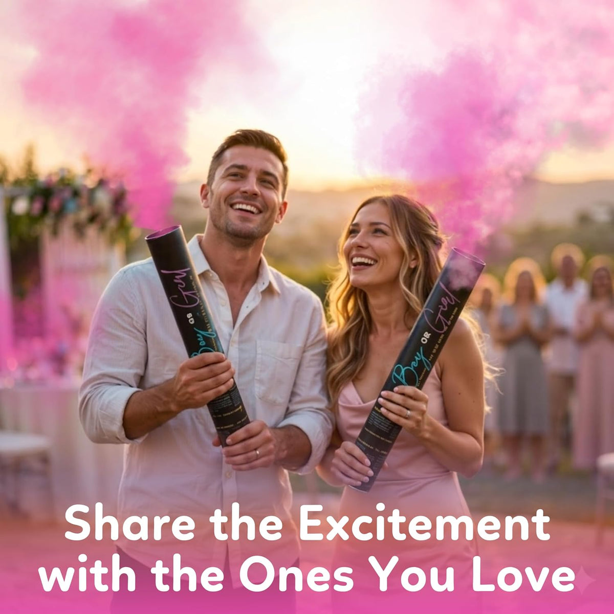 Six-pack gender reveal powder cannons