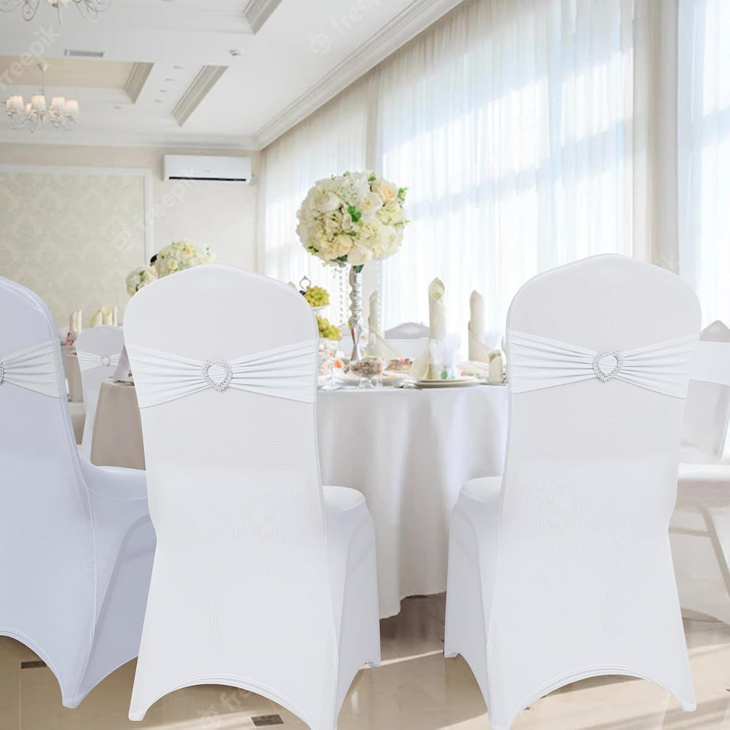 White chair sash set for wedding and banquet seating