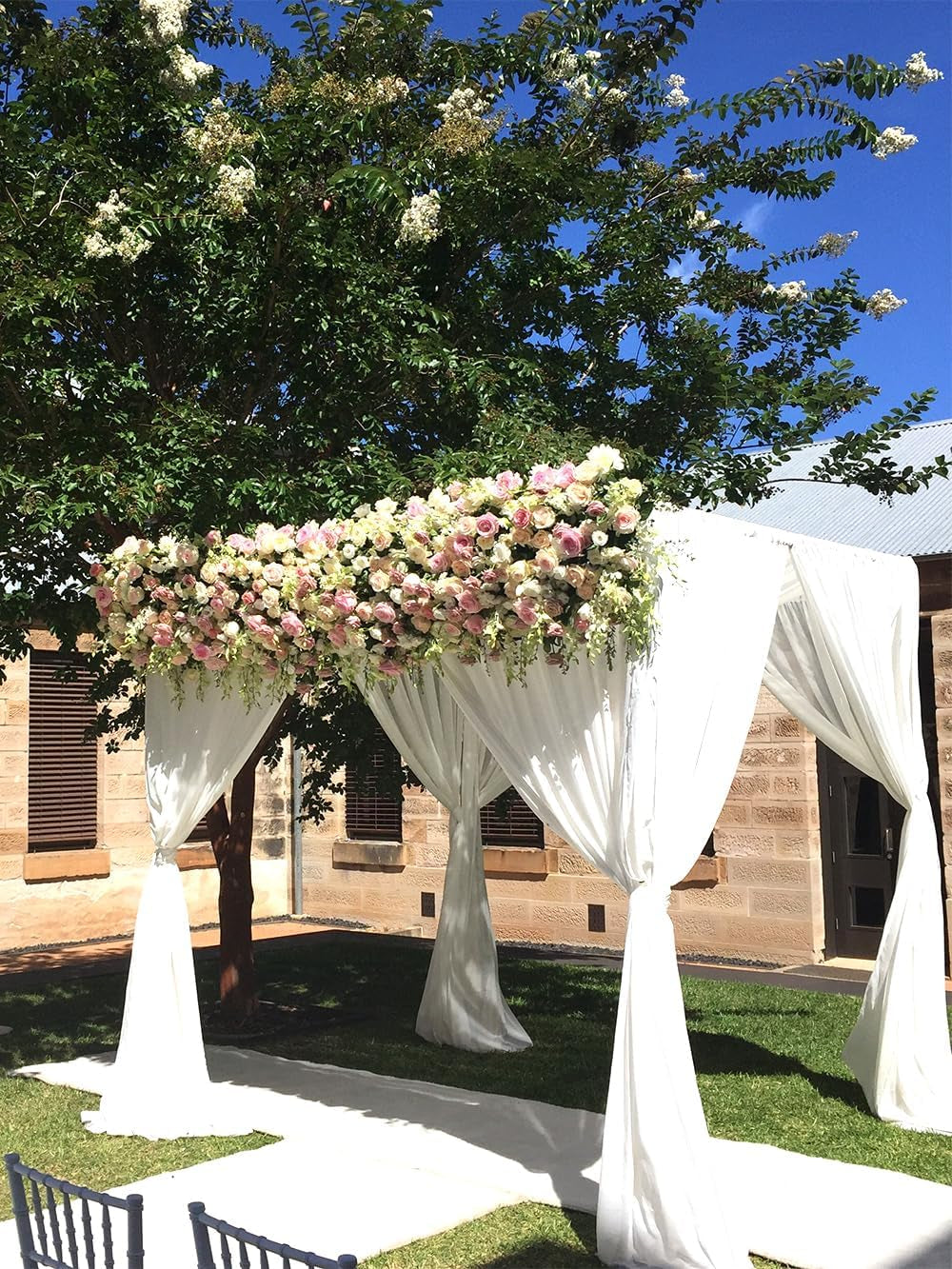 Soft white chiffon fabric for celebration décor