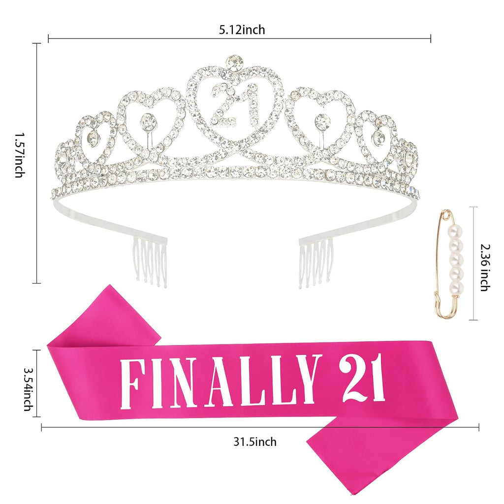 Finally 21 sash and silver birthday crown