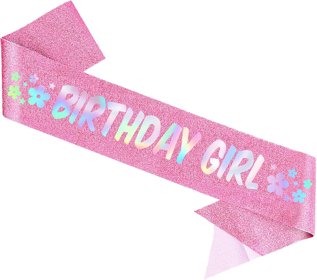 Birthday Girl party sash in pink