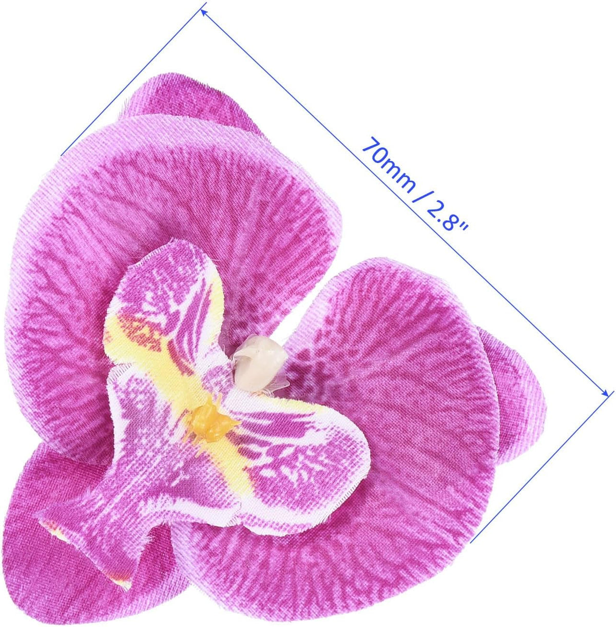 Dark purple artificial orchid flower heads for weddings and centerpieces