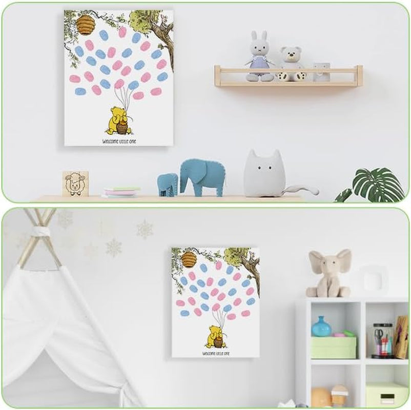 Baby shower fingerprint guest book keepsake