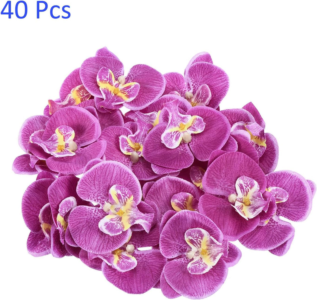 Artificial dark purple orchid flower heads for floral arrangements