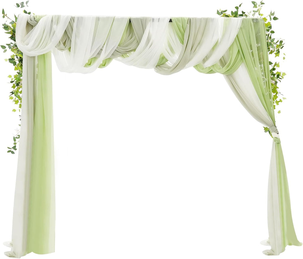 Green artificial floral décor with chiffon fabric