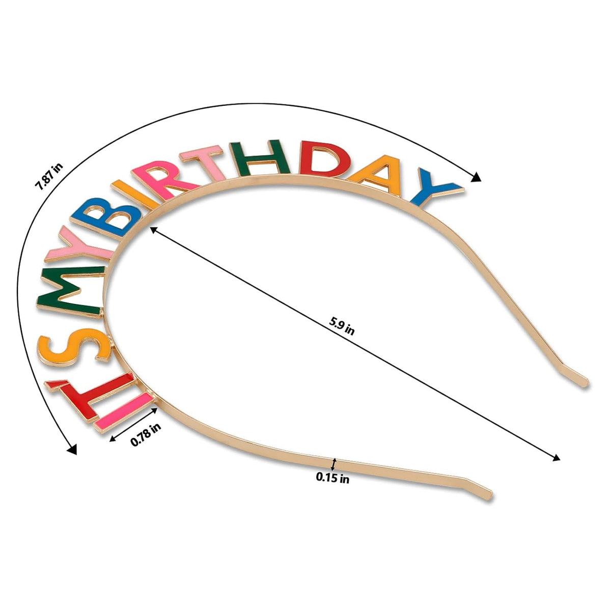 Festive birthday headband with colorful lettering
