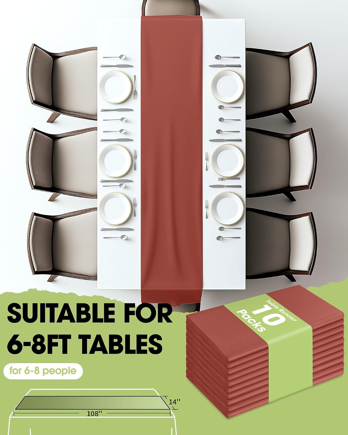 Terracotta event table décor runner