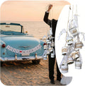 Wedding car decoration kit with Just Married banner