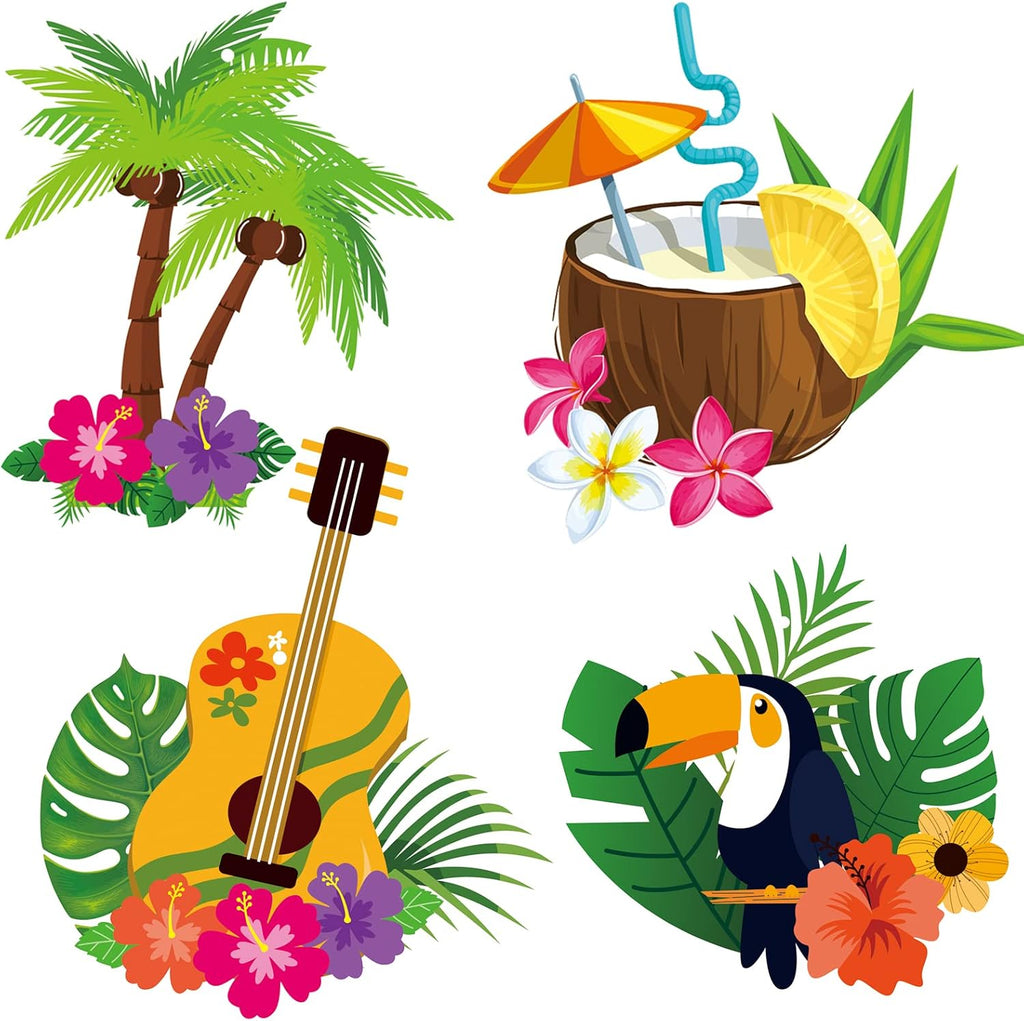 30-piece tropical luau hanging decoration set