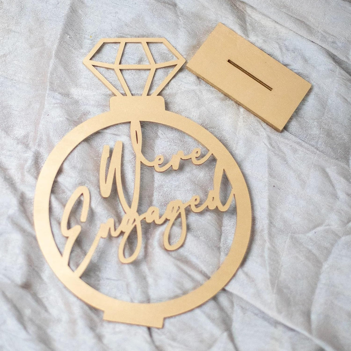 Engagement party table sign for celebration displays