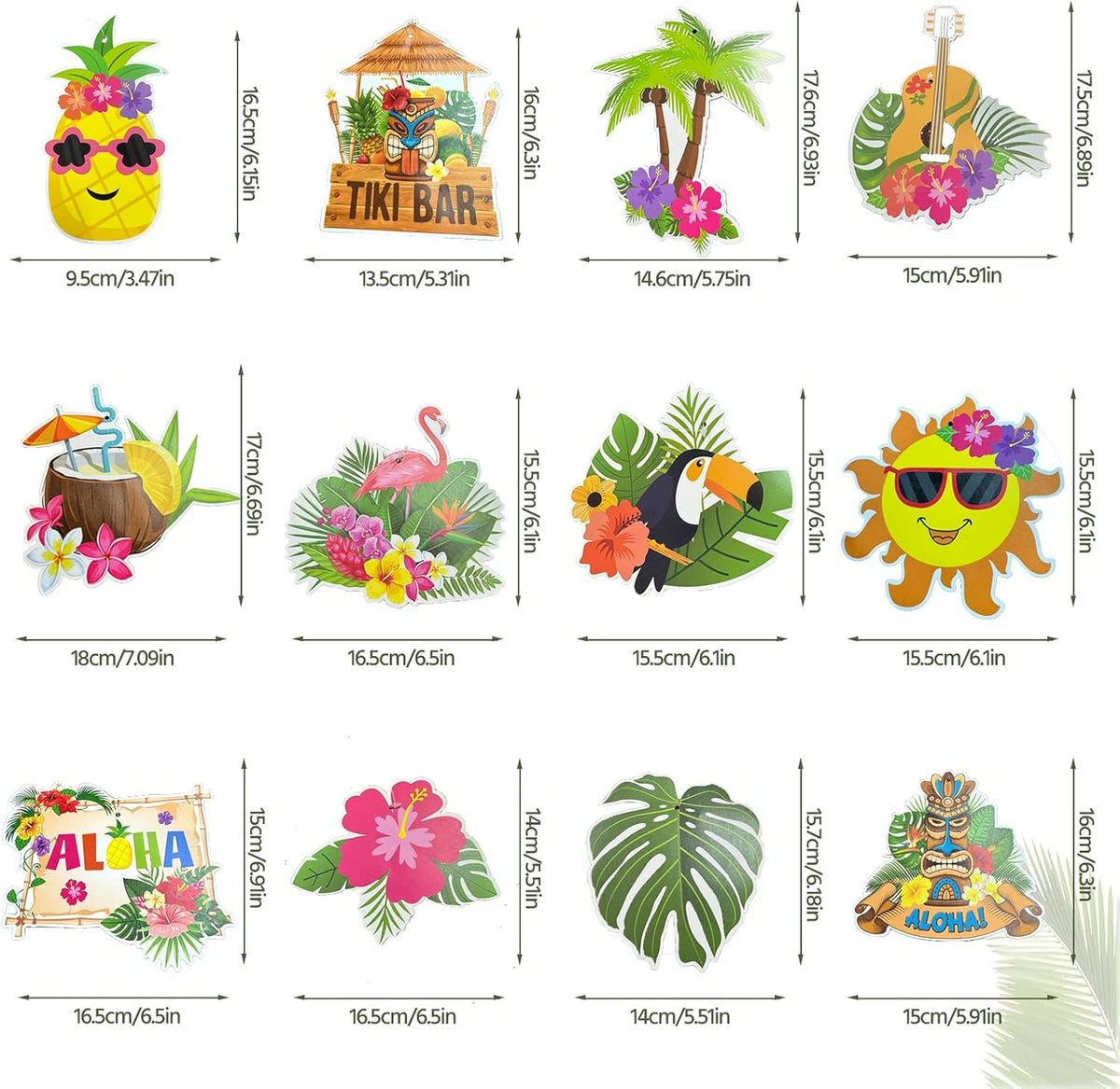 Tropical party ceiling swirl decorations