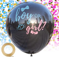 Black 36-inch gender reveal confetti balloons