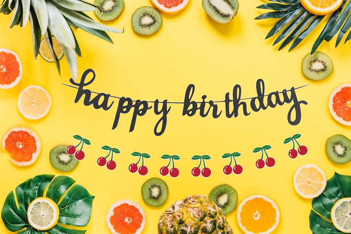 Cherry party banner for birthday celebrations