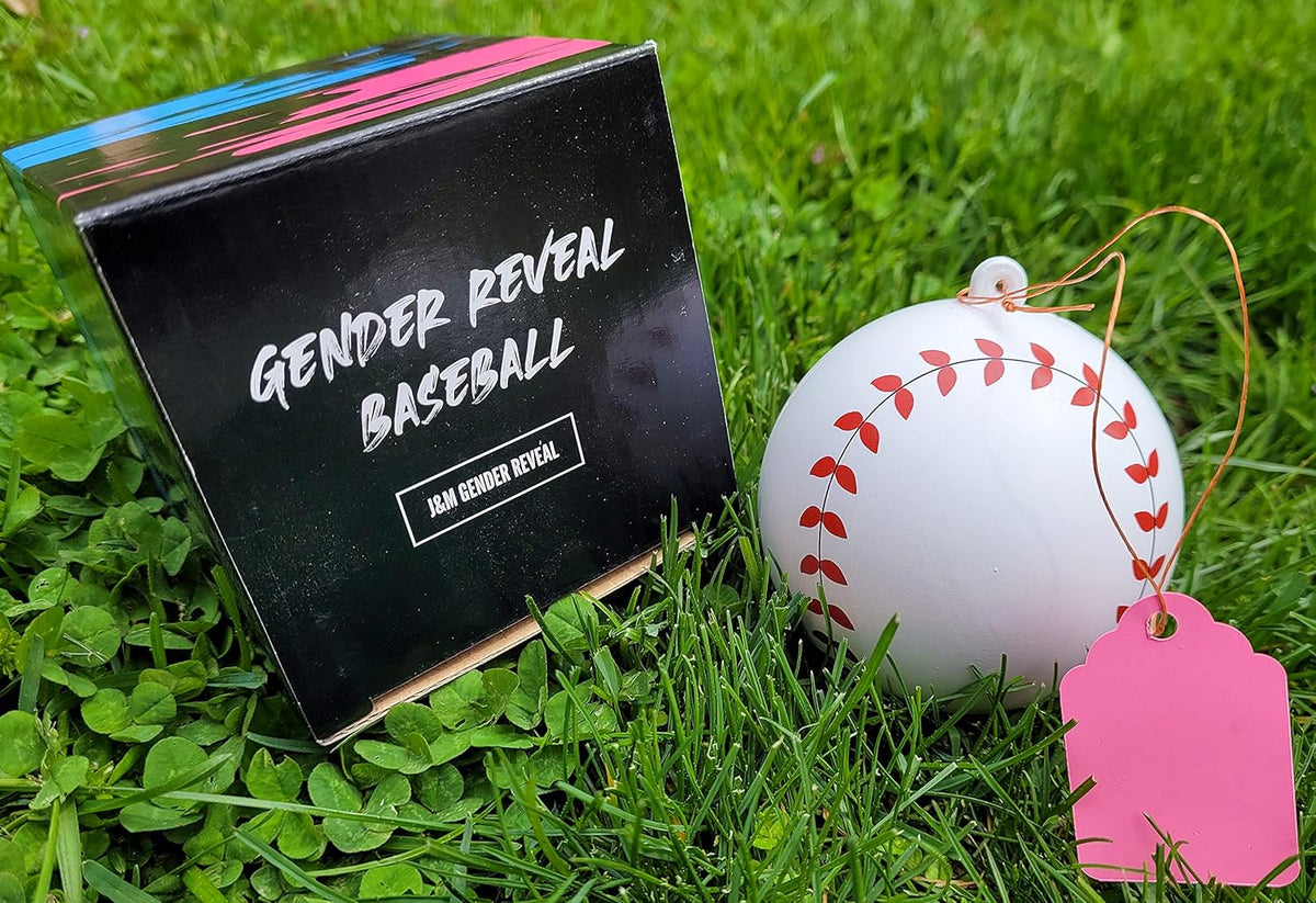 Single pink powder reveal baseball
