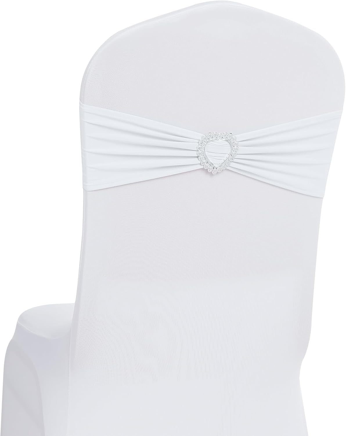 White spandex chair sashes with decorative buckle