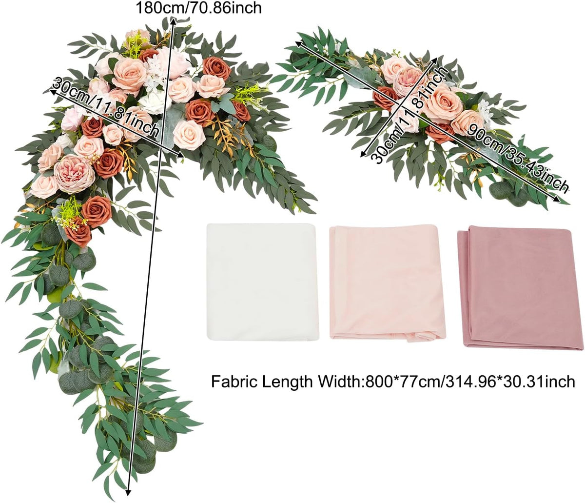 Pink artificial flower arrangement for event arches