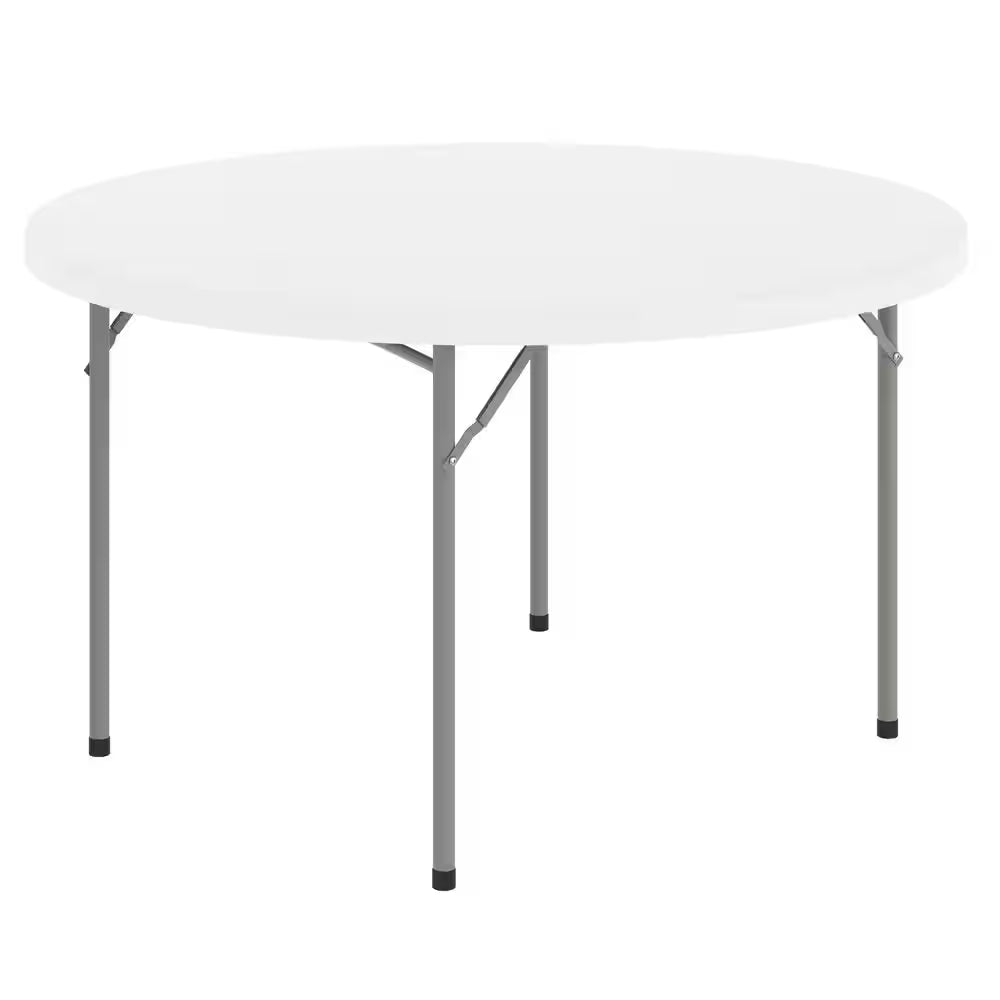 Four-foot round white folding event table