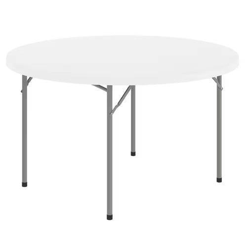 Four-foot round white folding event table