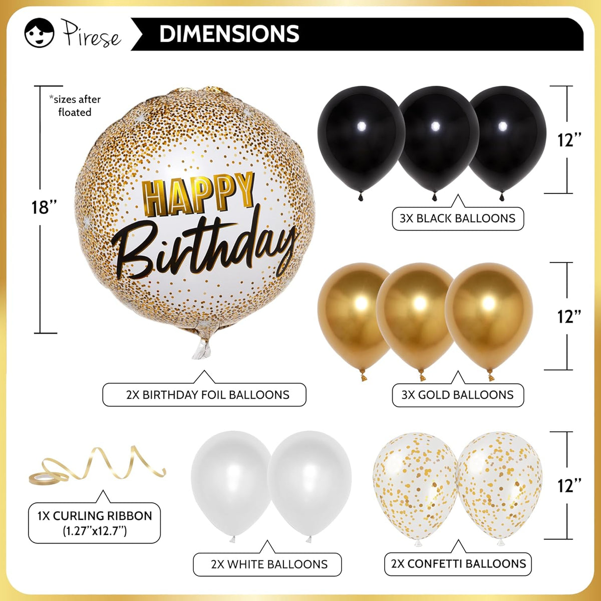 Black and gold milestone birthday décor
