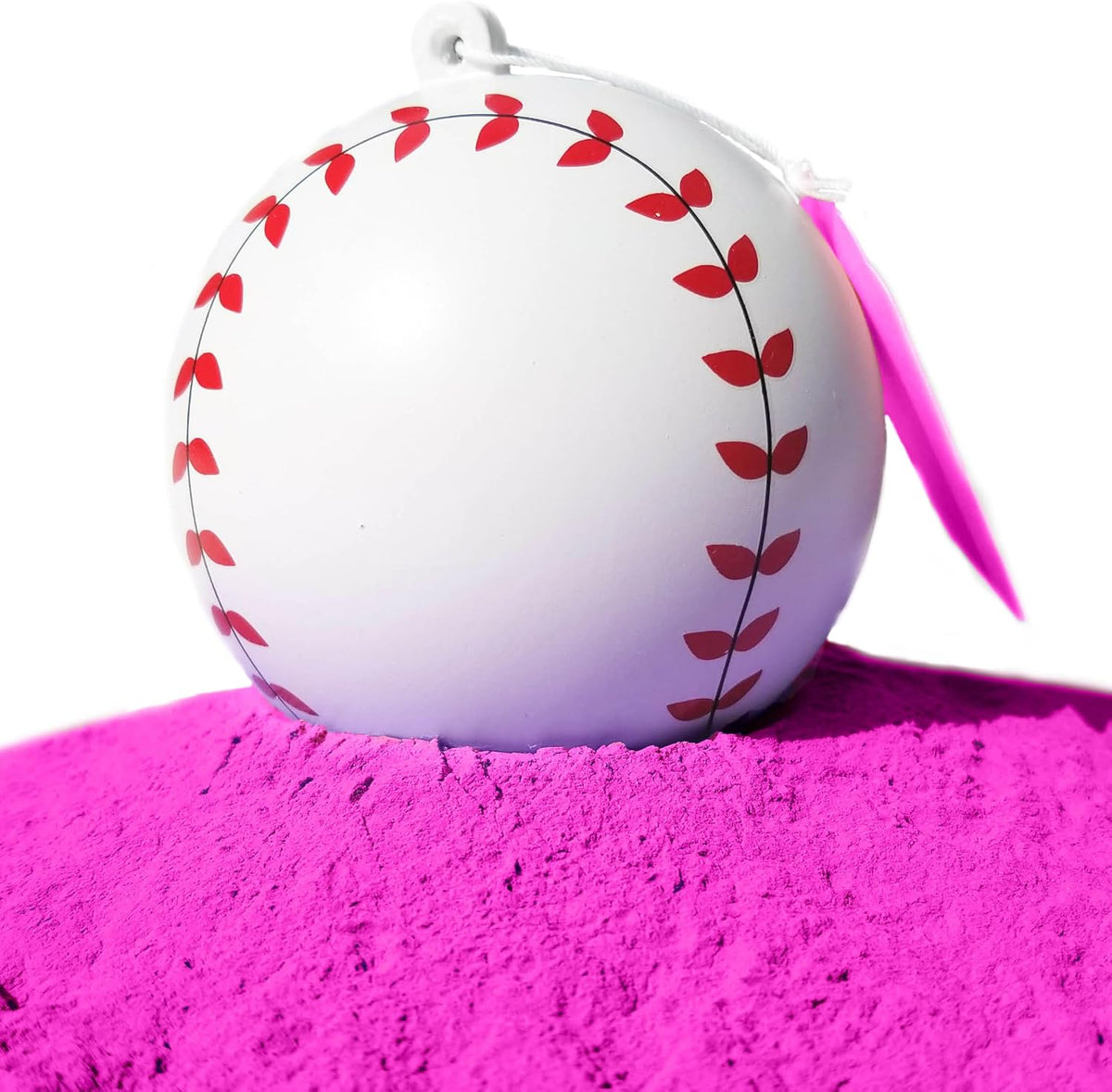 Pink pre-filled gender reveal baseball