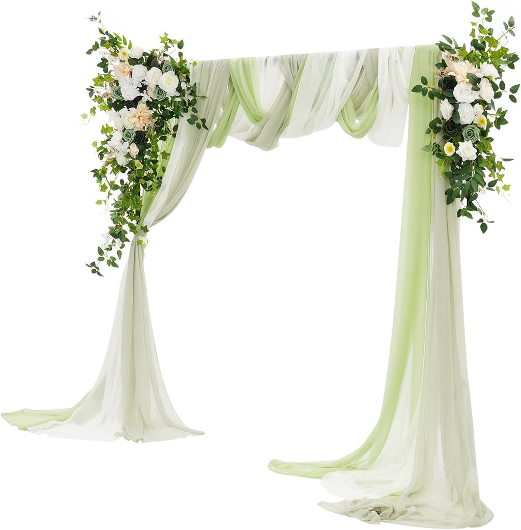 Green wedding backdrop floral and draping set