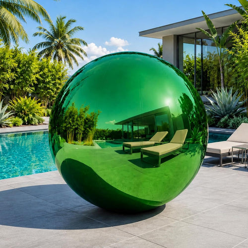 Green inflatable mirror ball with electric pump