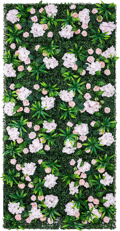 Pink artificial rose flower wall backdrop panels