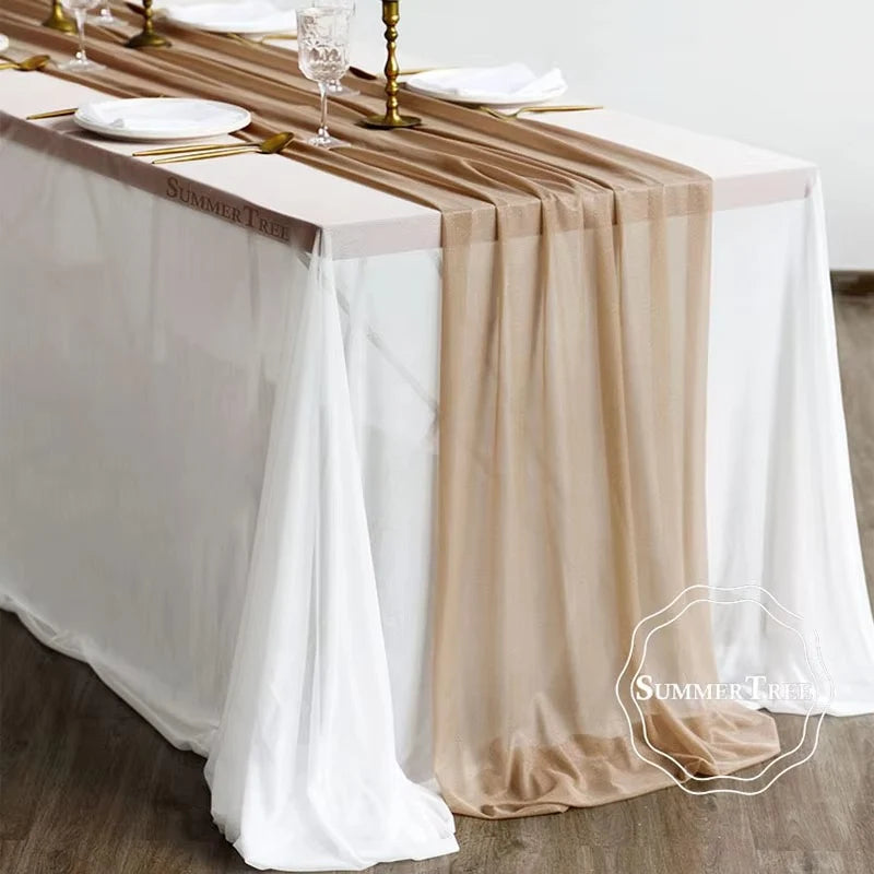 Reusable light brown sheer table décor