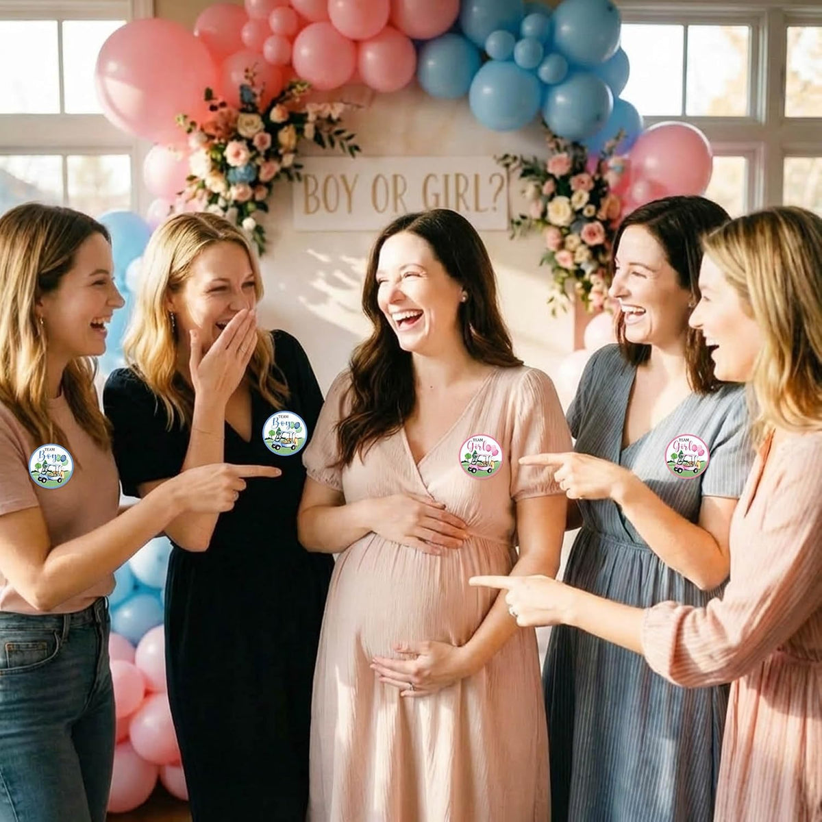 Golf-themed gender reveal party stickers