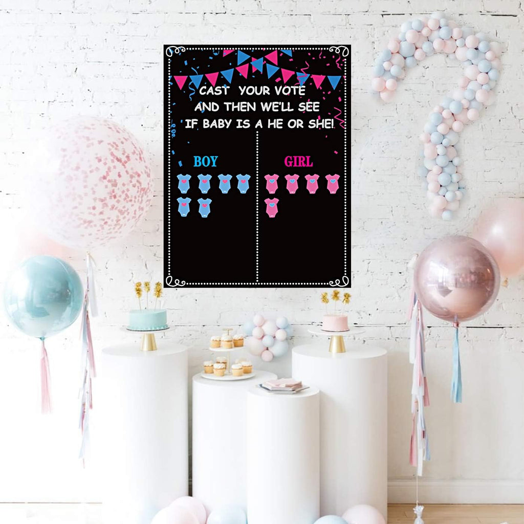 Gender reveal guest voting activity set