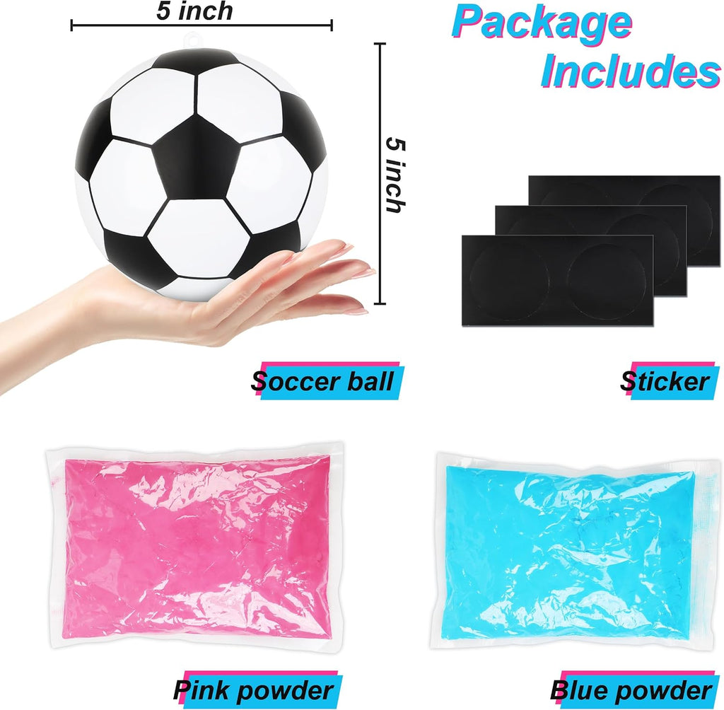 Gender reveal soccer ball for outdoor celebrations