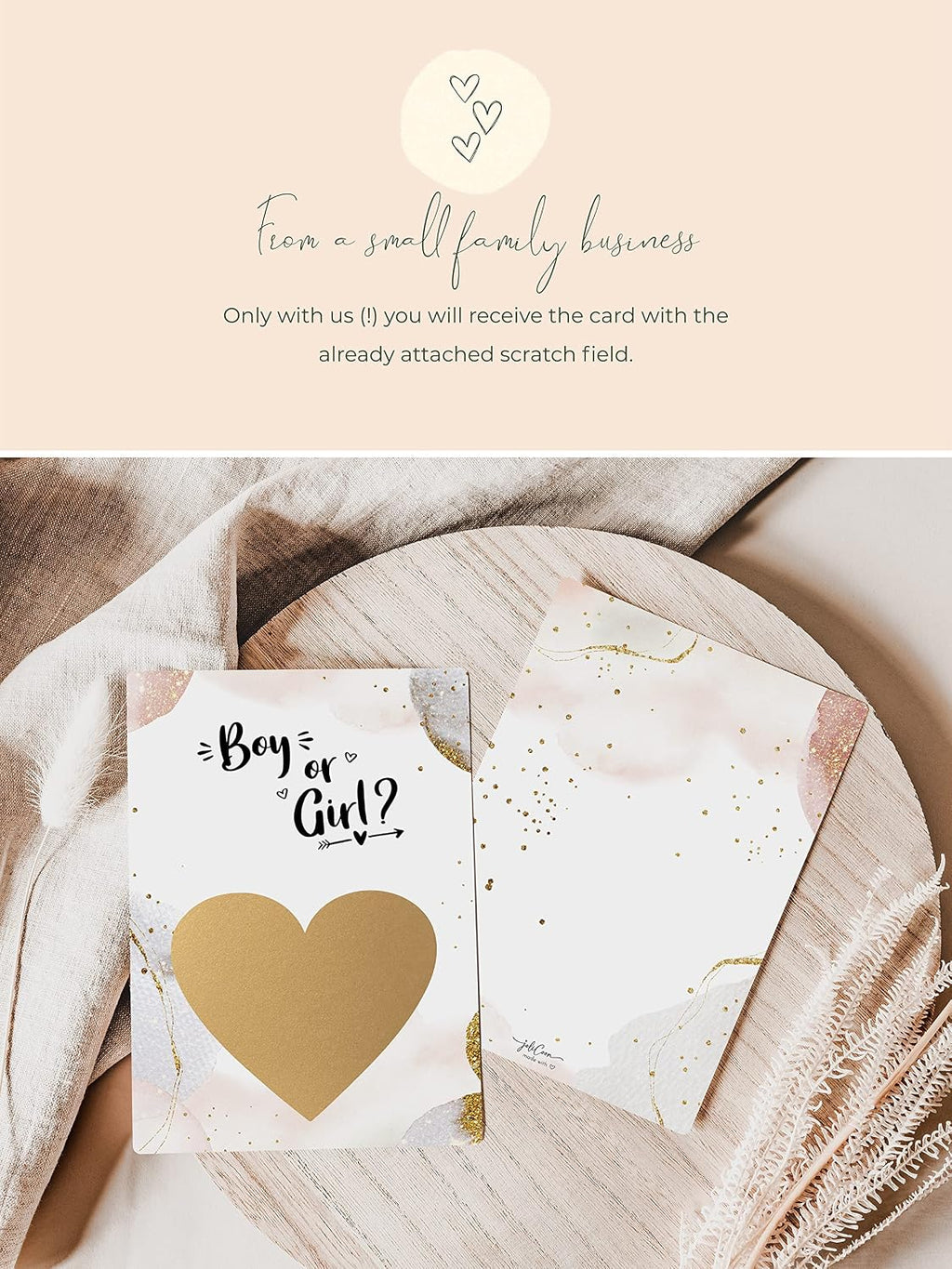 Pregnancy reveal scratch card with envelope