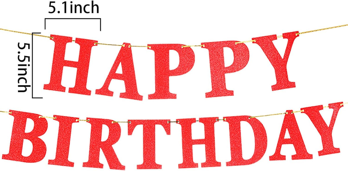 Red Happy Birthday garland for party décor