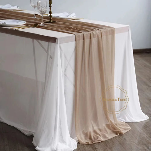 Light brown khaki sheer table runner