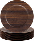 Dark brown faux wood charger plates