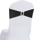 Black spandex chair sashes with buckle