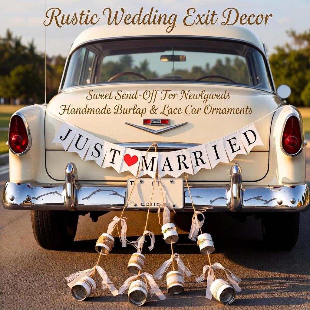 Wedding car decorations for newlywed send-offs