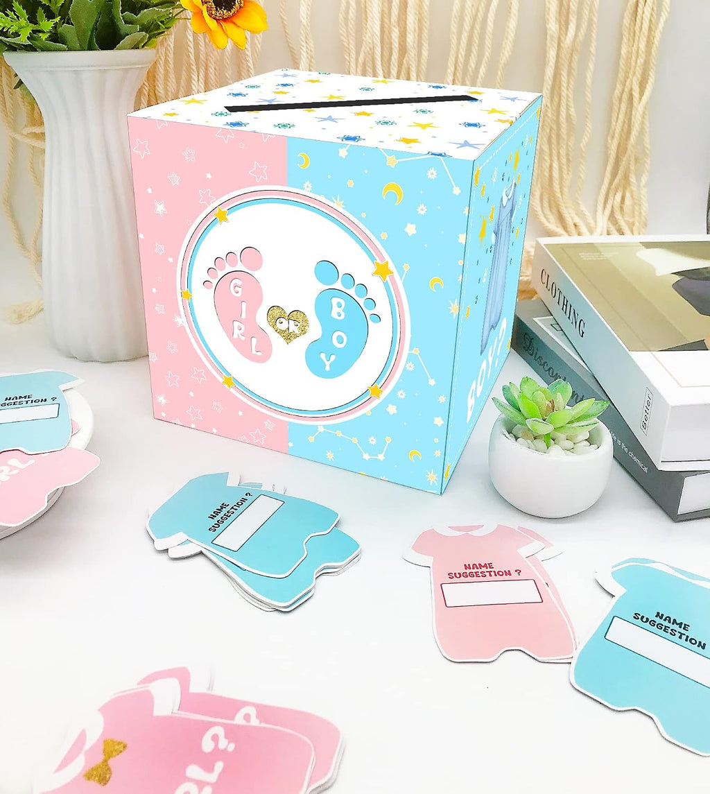 Baby shower gender reveal voting box set