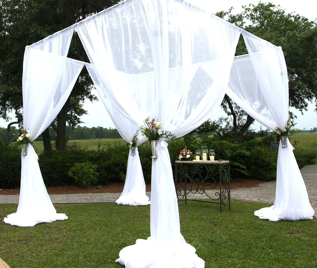 White event draping fabric for arches and tables