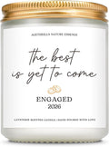Lavender engagement candle with Best Is Yet to Come message