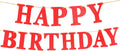 Red glitter Happy Birthday banner