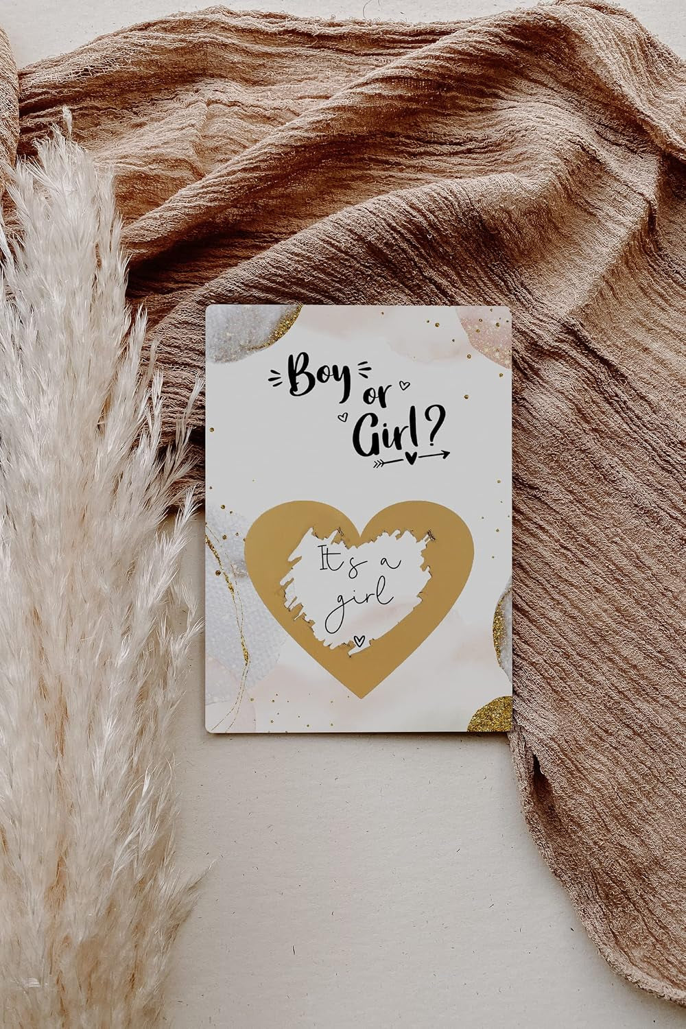 Girl pregnancy reveal card with envelope
