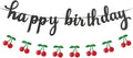 Cherry-themed Happy Birthday banner