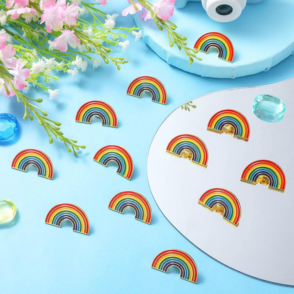 Rainbow Pride pins for bags jackets and hats