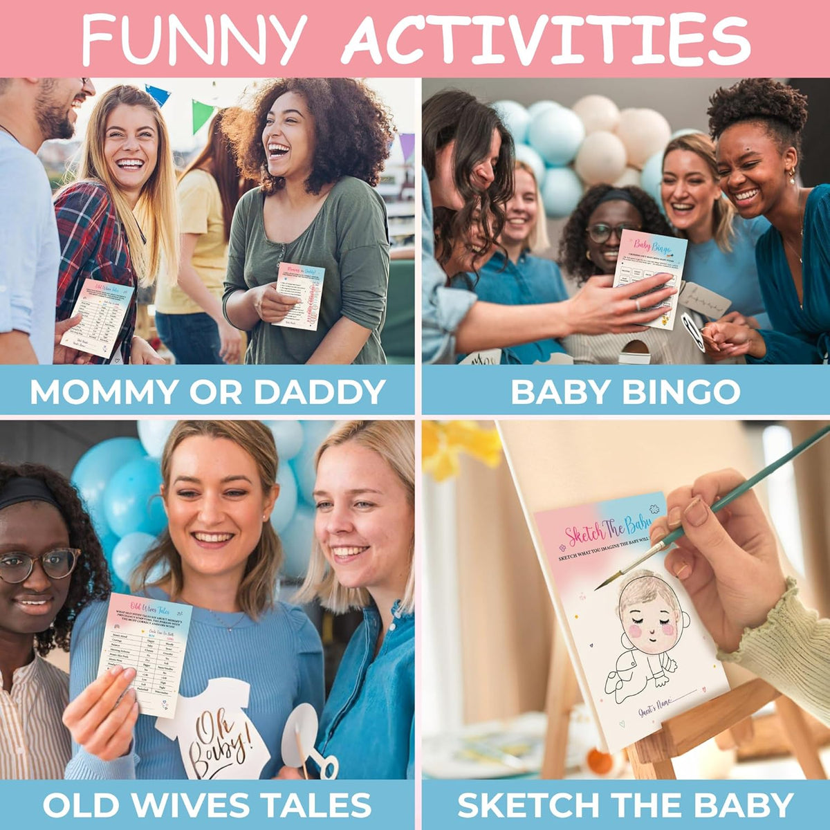 Gender reveal games for baby shower guests