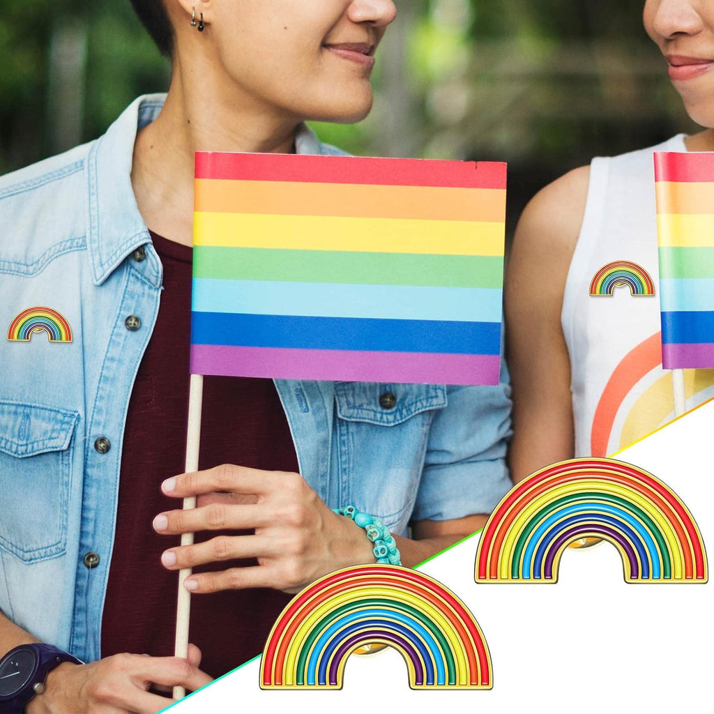 Colorful rainbow enamel Pride pins