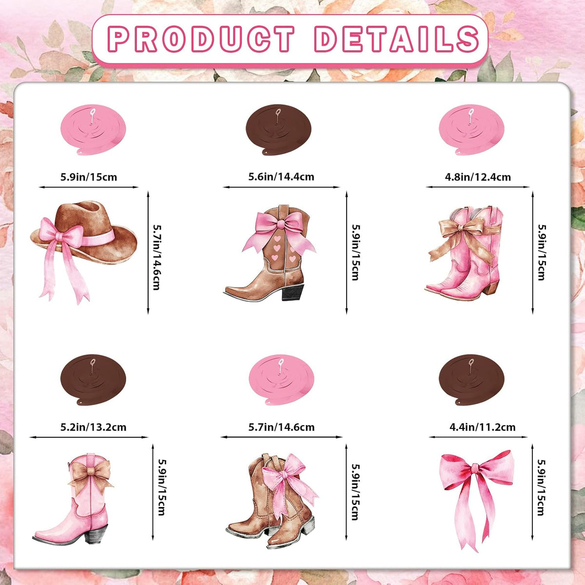 Pink cowgirl party décor with boots and bows theme