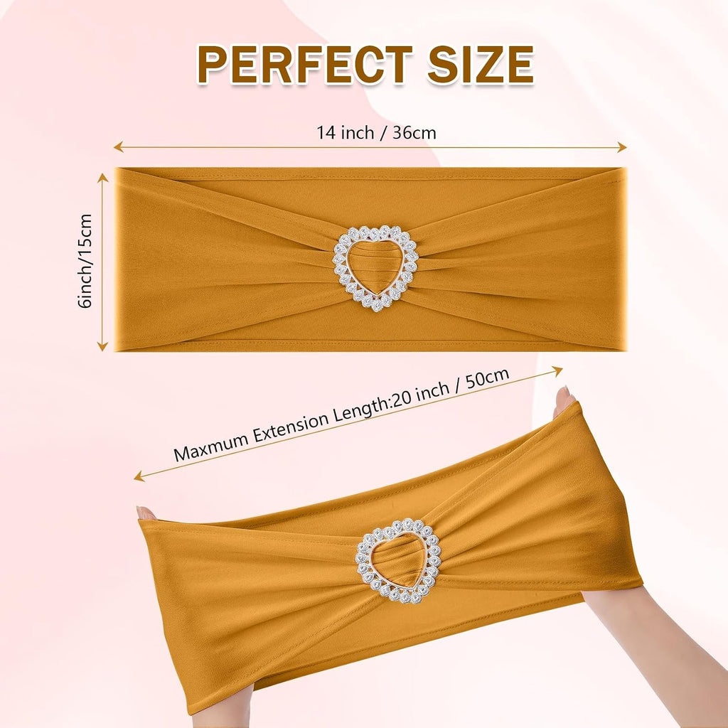 60-pack gold chair sashes for weddings and events