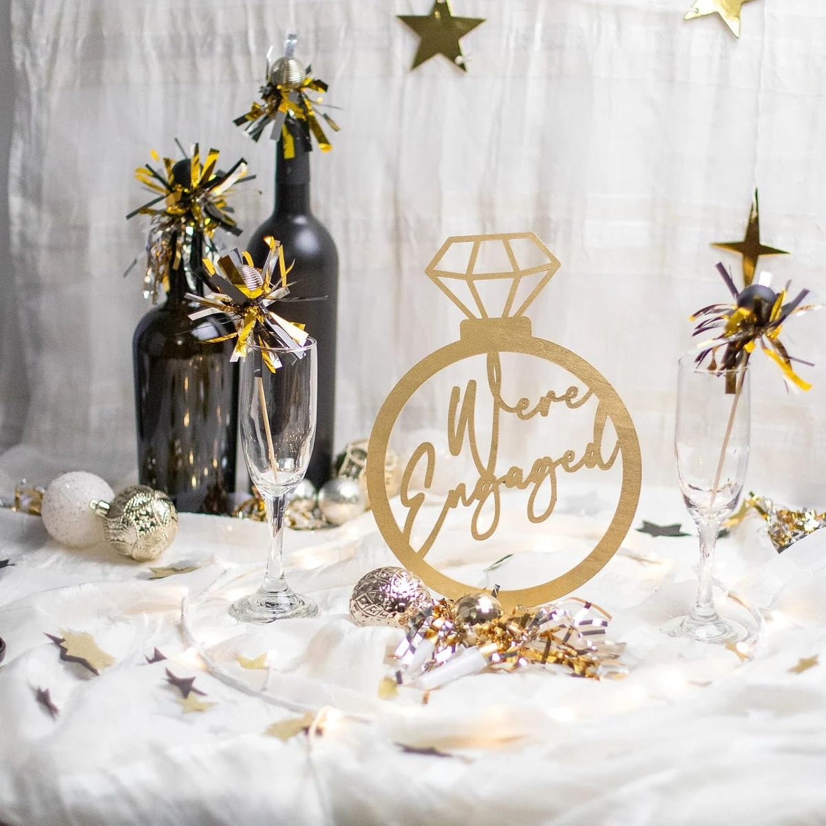 “We’re Engaged” tabletop decoration